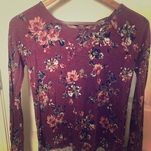 Burgundy flower top